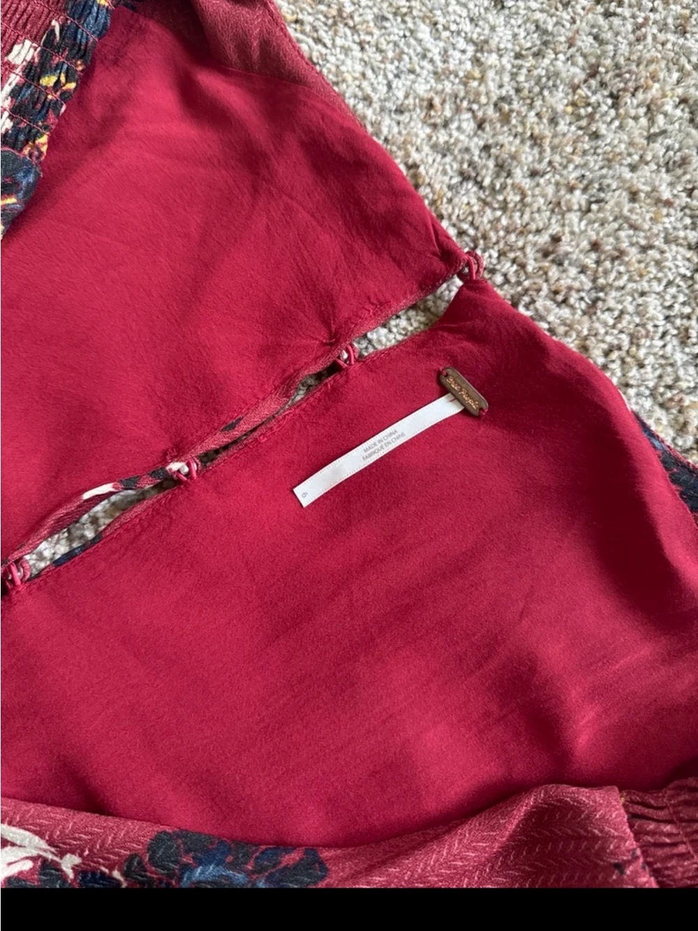 FREE PEOPLE All I Got Printed Maxi Dress In Red Combo size 6 - Picture 12 of 12